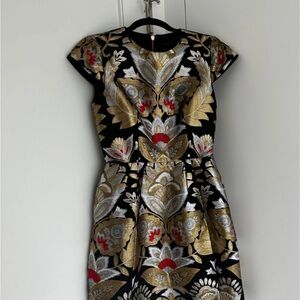 Ted Baker A-Line Black & Gold Dress